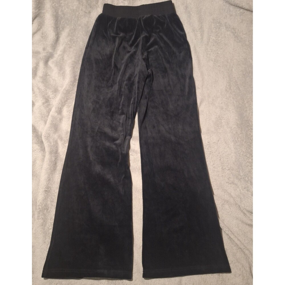 TRUE RELIGION-Velour Women XS Joggers-Black Velvet Sweatpants-Straight Leg - Picture 9 of 11